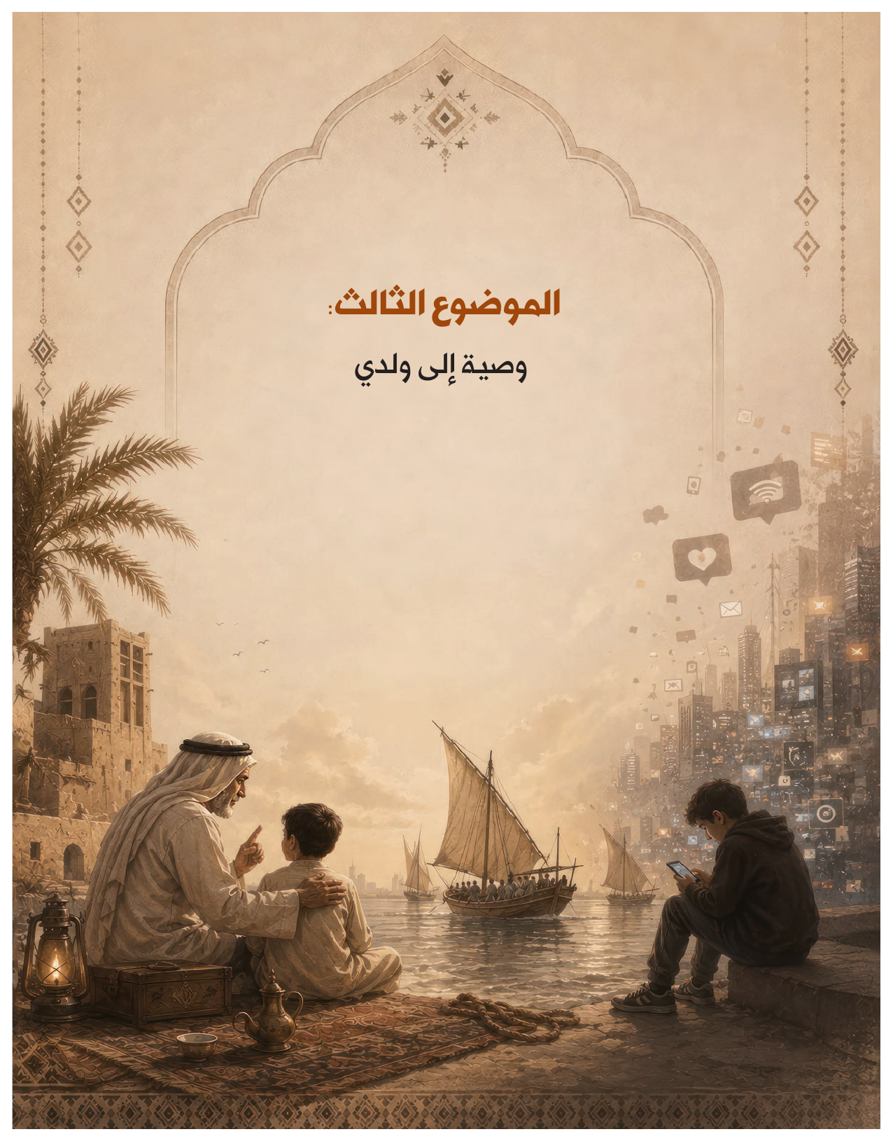 Kuwaiti Arabic Curriculum — Grade 10, Term 1 (لغتي العربية), page 60 — original page scan