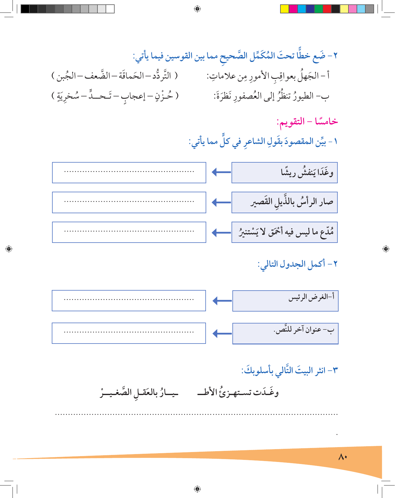 Kuwaiti Arabic Curriculum — Grade 7, Term 1 (لغتي العربية), page 81 — original page scan