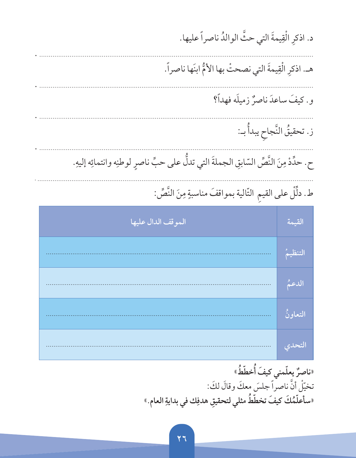 Kuwaiti Arabic Curriculum — Grade 5, Term 1 (لغتي العربية), page 27 — original page scan
