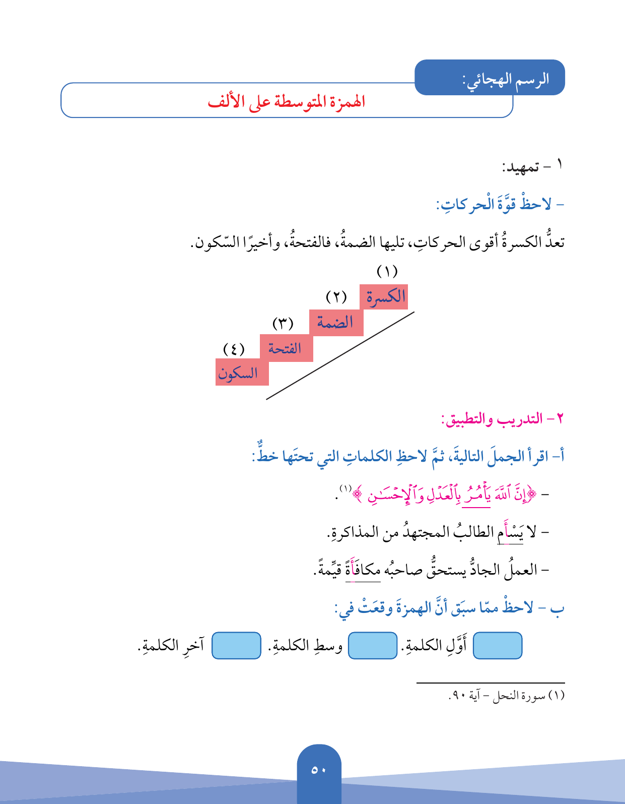 Kuwaiti Arabic Curriculum — Grade 5, Term 1 (لغتي العربية), page 51 — original page scan