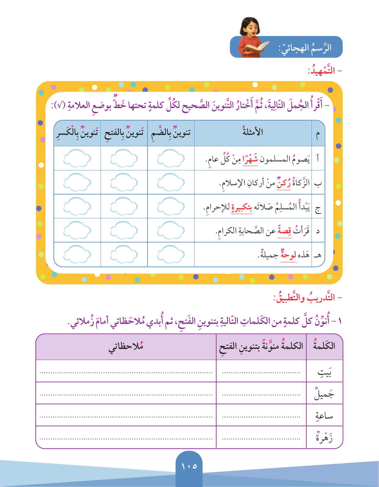 Kuwaiti Arabic Curriculum — Grade 3, Term 1 (لغتي العربية), page 106 — original page scan