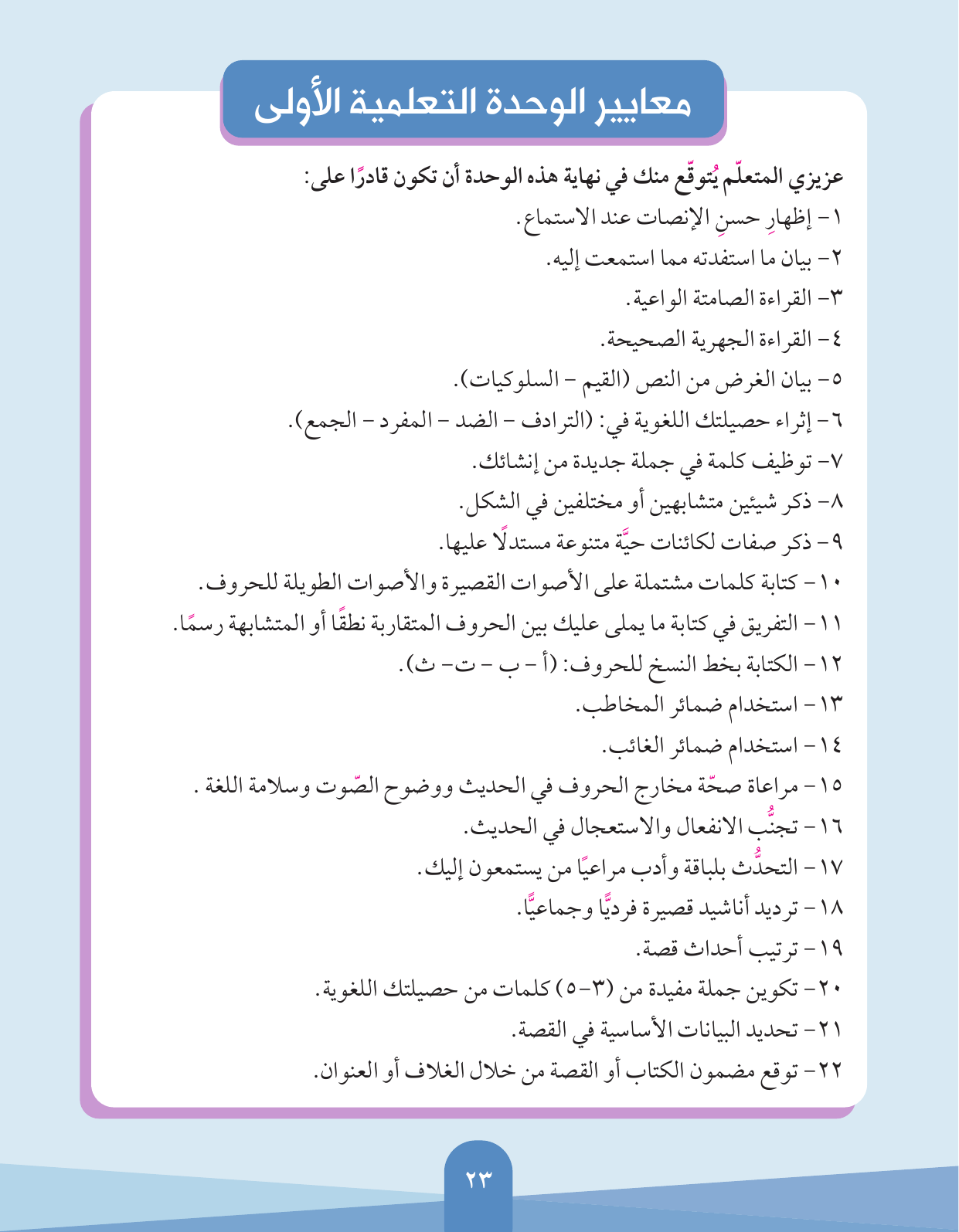Kuwaiti Arabic Curriculum — Grade 3, Term 1 (لغتي العربية), page 24 — original page scan