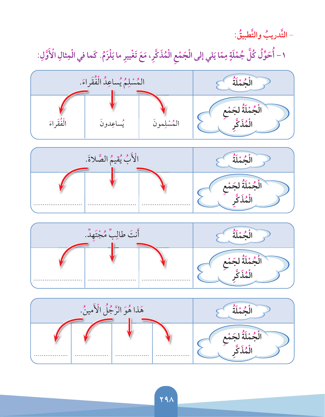 Kuwaiti Arabic Curriculum — Grade 3, Term 1 (لغتي العربية), page 300 — original page scan