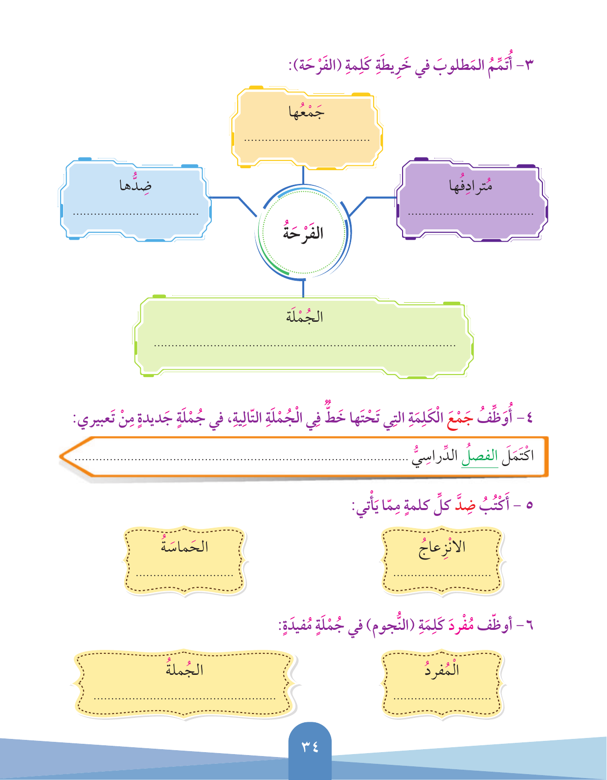 Kuwaiti Arabic Curriculum — Grade 3, Term 1 (لغتي العربية), page 35 — original page scan