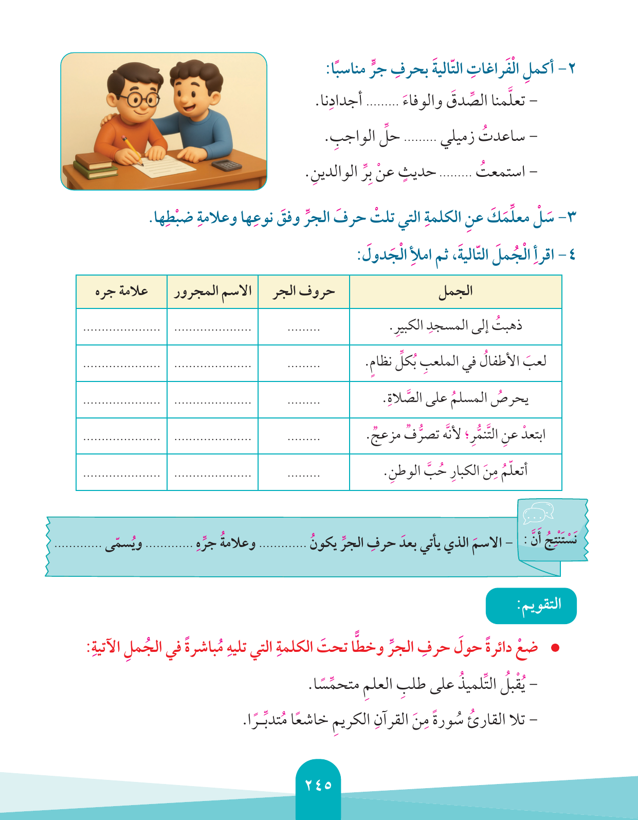 Kuwaiti Arabic Curriculum — Grade 4, Term 1 (لغتي العربية), page 246 — original page scan