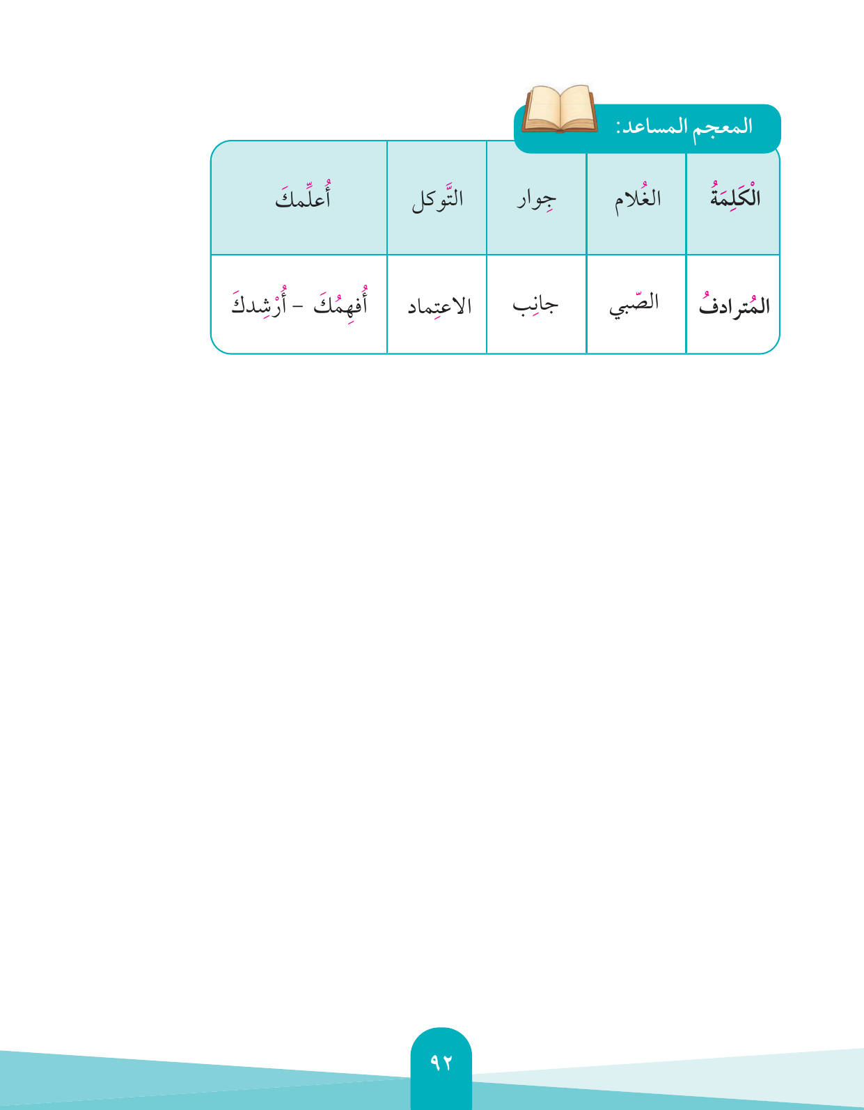 Kuwaiti Arabic Curriculum — Grade 4, Term 1 (لغتي العربية), page 93 — original page scan
